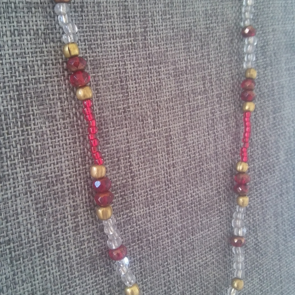 Red / Gold Crystal Necklace